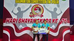 Perwakilan Ganda Putra Lantamal I Raih Juara 1 Pertandingan Badminton Hut Bhayangkara ke 76